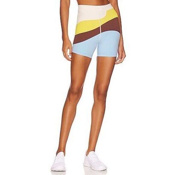 L*Space x Tessa Brooks New Heights Biker Short in Apple Cream and Coffee Size Me - Picture 1 of 8